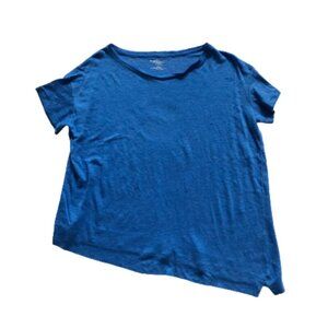 Majestic Filatures Deluxe T Tee Shirt Top Womens 2 Small Royal Blue Asymmetric